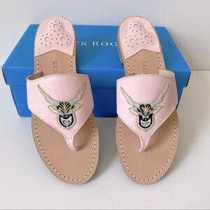 Jack Rogers Pink Leather Capricorn Embroidery Shoe